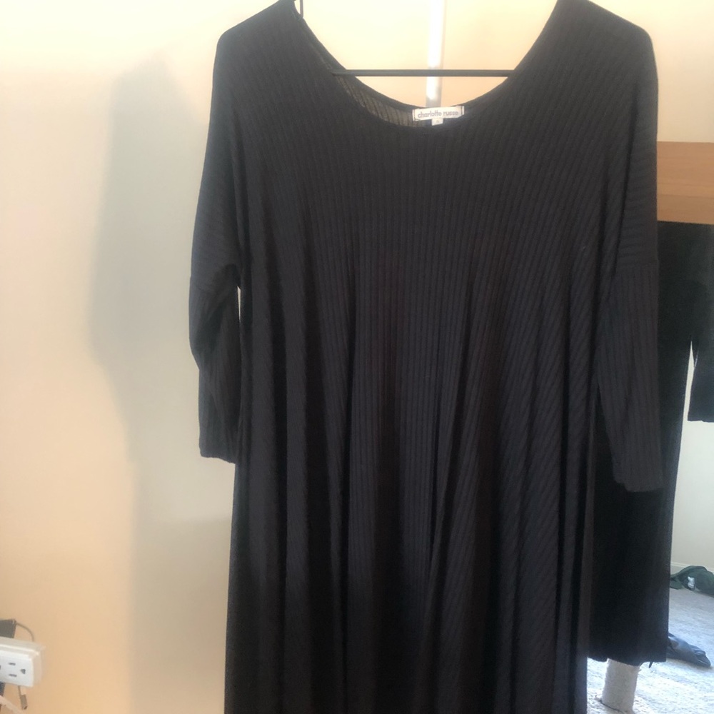 Black tunic loose dress